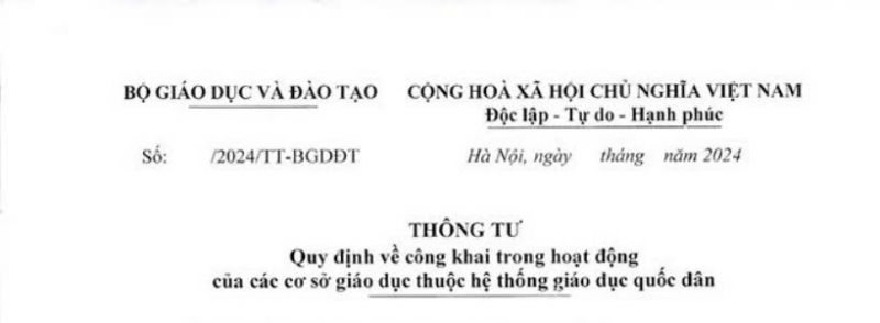 Thông tư số 09/2024/TT-BGDĐT của Bộ Giáo dục và Đào tạo